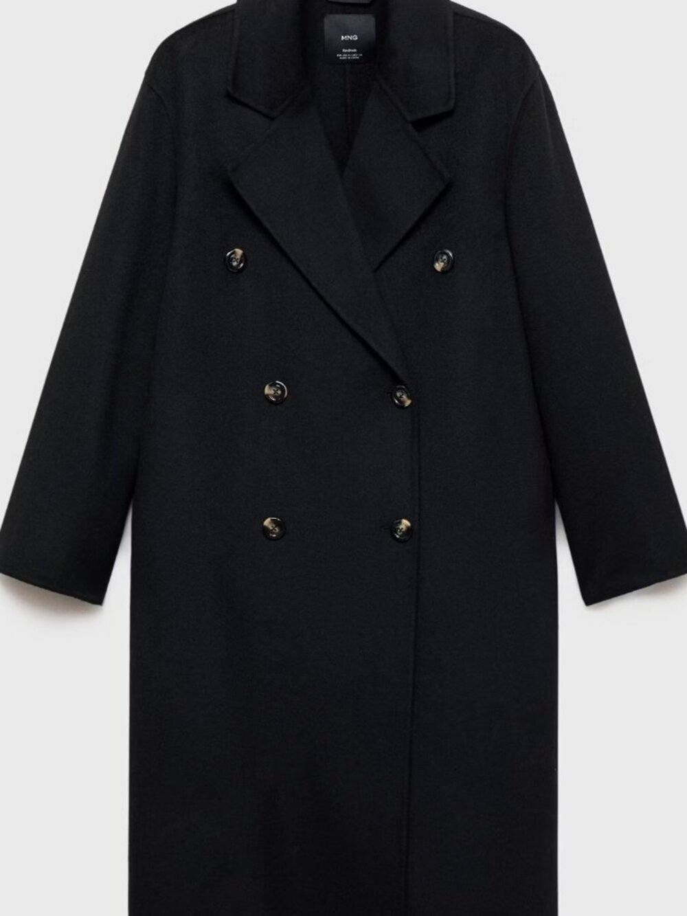 Mango Black Handmade Oversized Wool Coat